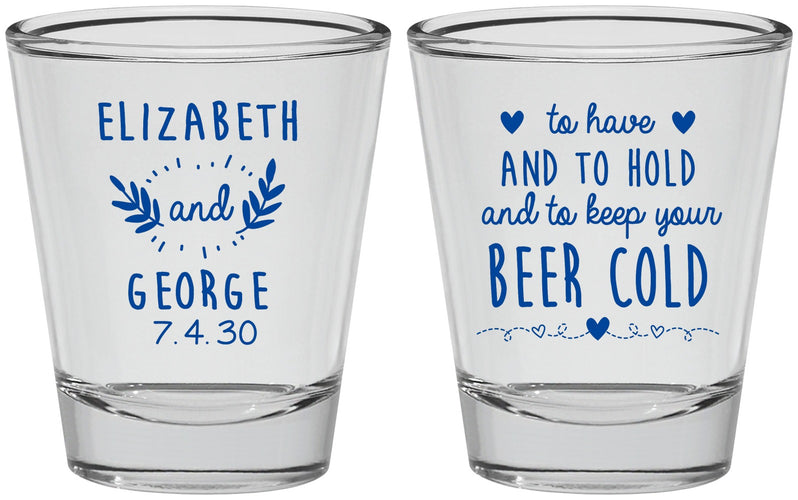 Personalized Wedding Shot Glasses - To Have And To Hold | 281
