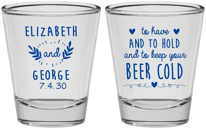 Personalized Wedding Shot Glasses - To Have And To Hold | 281