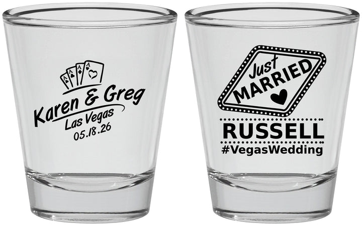 Personalized Wedding Shot Glasses - Las Vegas | 285