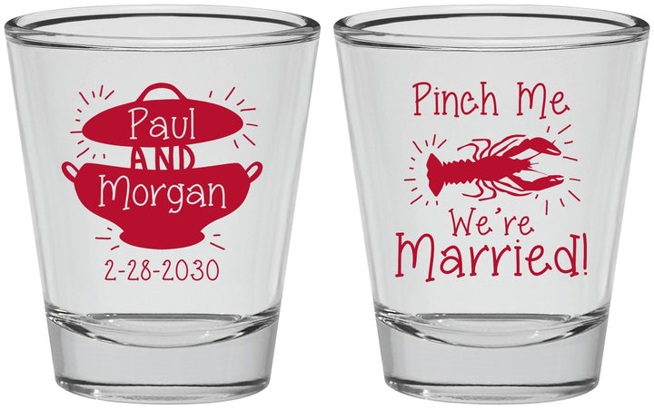 Personalized Wedding Shot Glasses - Crawfish Boil | 288