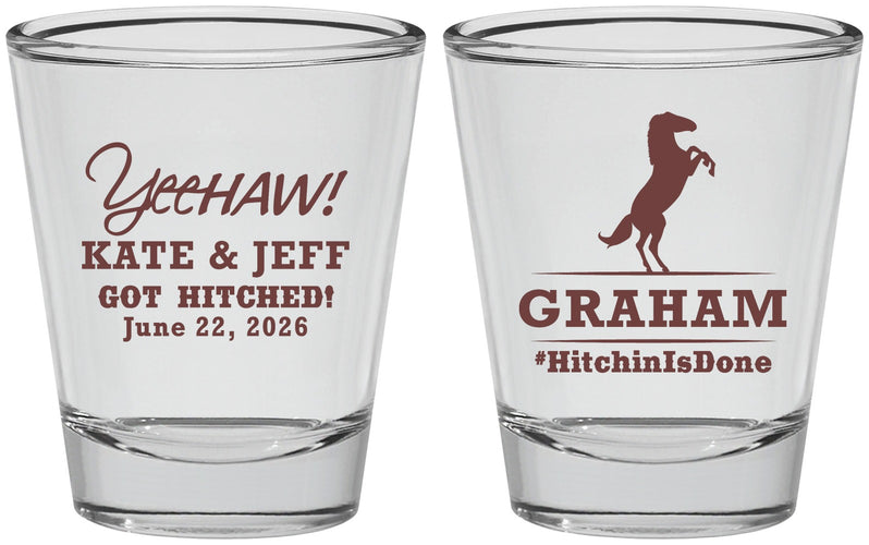 Personalized Wedding Shot Glasses - Got Hitched | 296