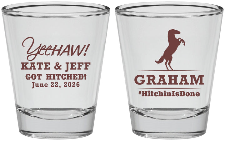 Personalized Wedding Shot Glasses - Got Hitched | 296