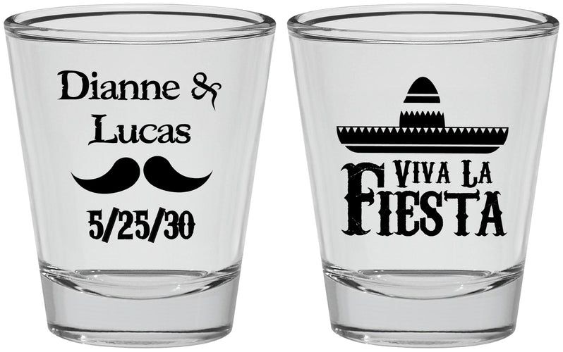 Personalized Wedding Shot Glasses - Viva La Fiesta | 299