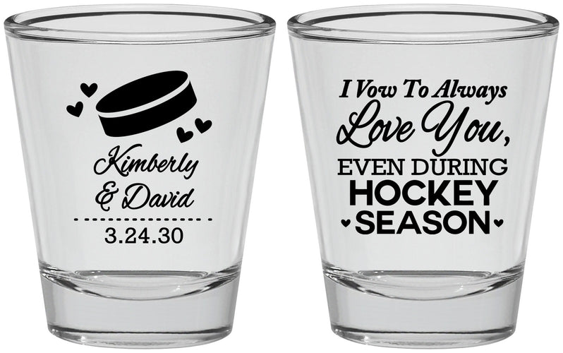 Personalized Wedding Shot Glasses - Hockey | 300