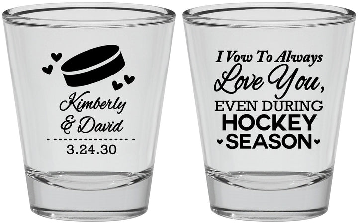 Personalized Wedding Shot Glasses - Hockey | 300