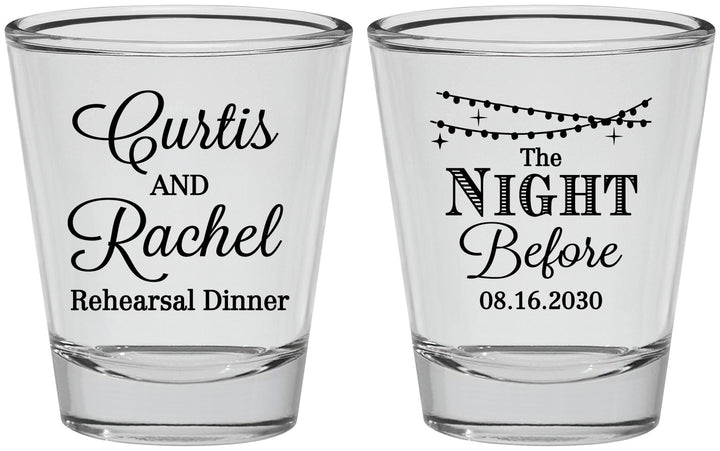 Personalized Rehearsal Dinner Shot Glasses - The Night Before | 30006