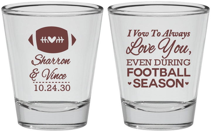 Personalized Wedding Shot Glasses - Football | 302