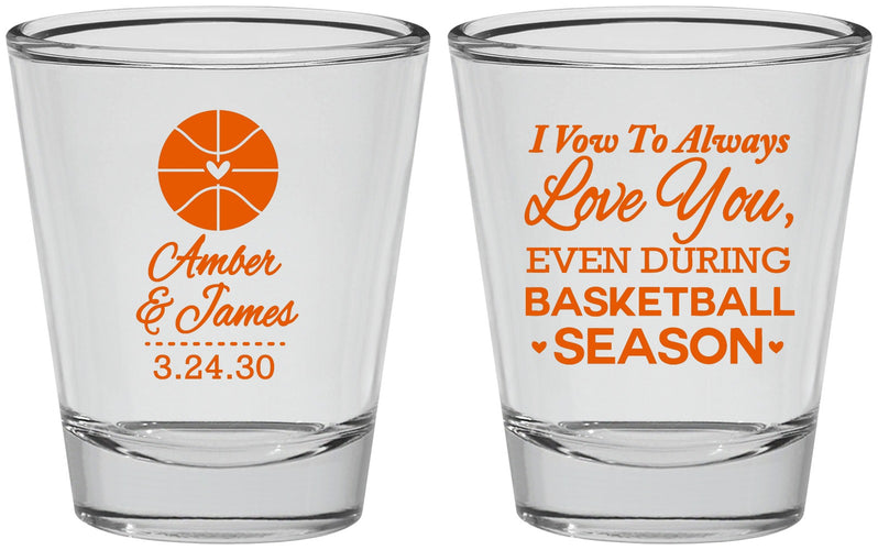 Personalized Wedding Shot Glasses - Basketball | 304