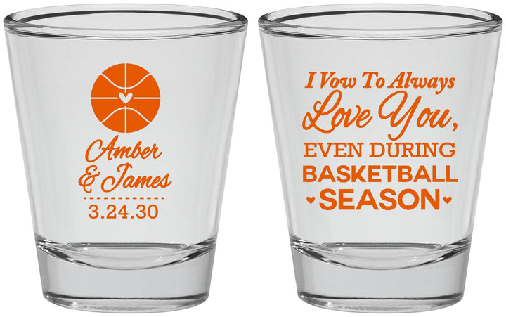 Personalized Wedding Shot Glasses - Basketball | 304