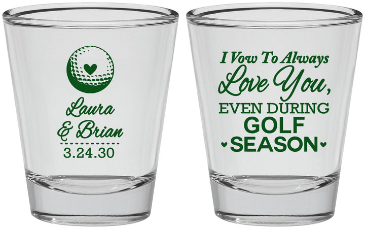 Personalized Wedding Shot Glasses - Golf | 305