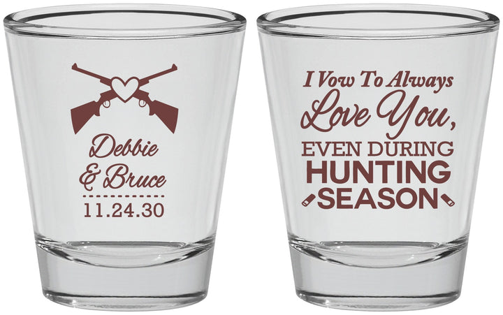 Personalized Wedding Shot Glasses - Hunting | 308