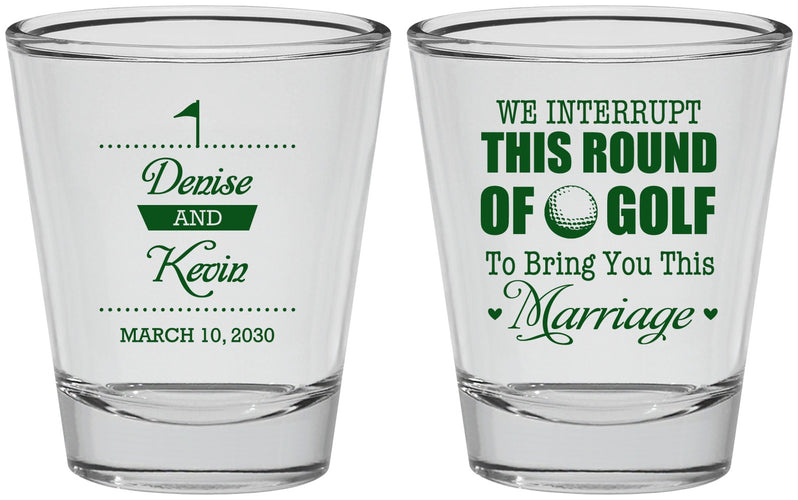 Personalized Wedding Shot Glasses - We Interrupt Golf | 309