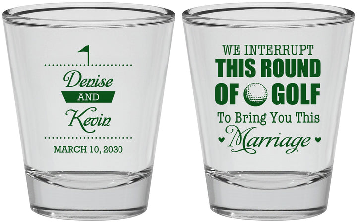Personalized Wedding Shot Glasses - We Interrupt Golf | 309