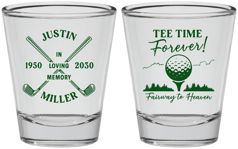 Personalized Memorial Shot Glasses - Fairway To Heavens | 310007