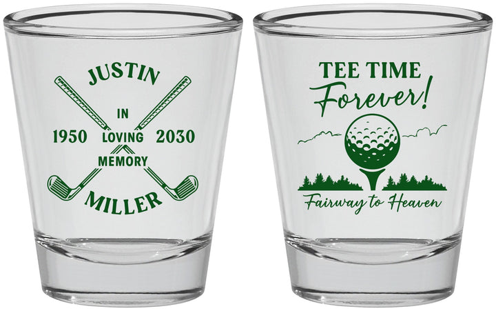 Personalized Memorial Shot Glasses - Fairway To Heavens | 310007