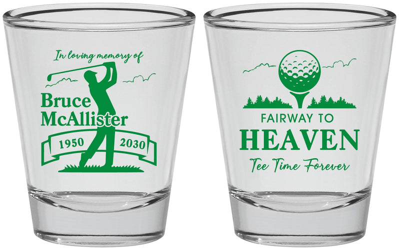 Personalized Memorial Shot Glasses - Fairway To Heavens | 310008