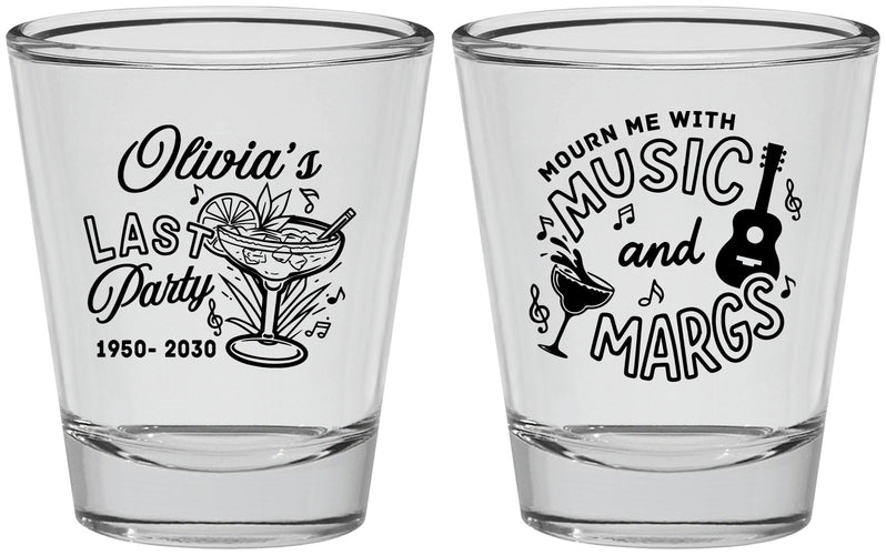 Personalized Memorial Shot Glasses - Mourn Me With Music | 310012