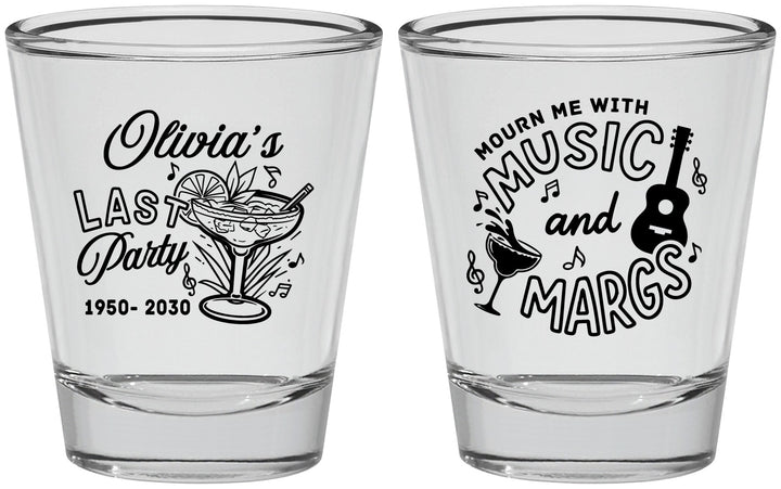 Personalized Memorial Shot Glasses - Mourn Me With Music | 310012
