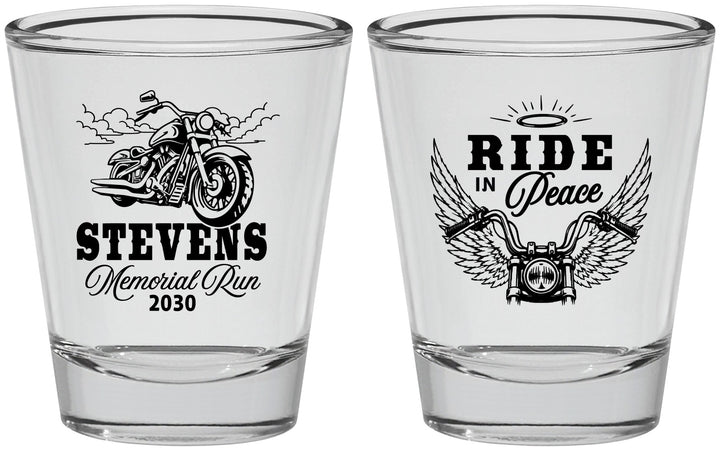 Personalized Memorial Shot Glasses - Ride In Peace | 310015