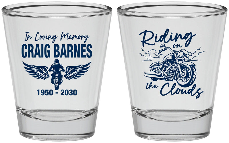 Personalized Memorial Shot Glasses - Riding On The Clouds | 310017