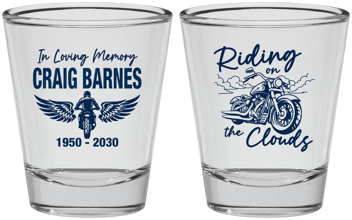 Personalized Memorial Shot Glasses - Riding On The Clouds | 310017