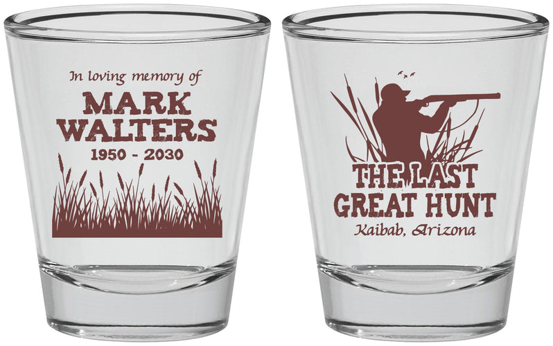 Personalized Memorial Shot Glasses - The Last Great Hunt | 310020