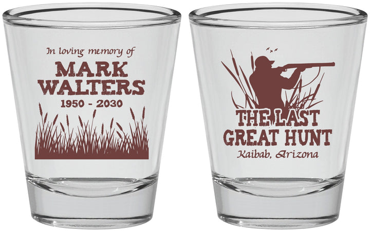 Personalized Memorial Shot Glasses - The Last Great Hunt | 310020