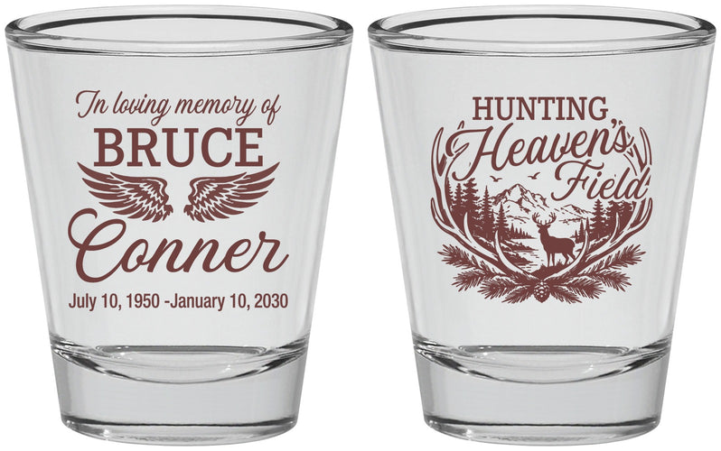 Personalized Memorial Shot Glasses - Hunting Heavens Field | 310021