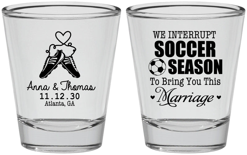 Personalized Wedding Shot Glasses - We Interrupt Soccer | 311