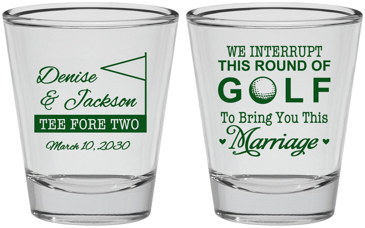 Personalized Wedding Shot Glasses - We Interrupt Golf | 315