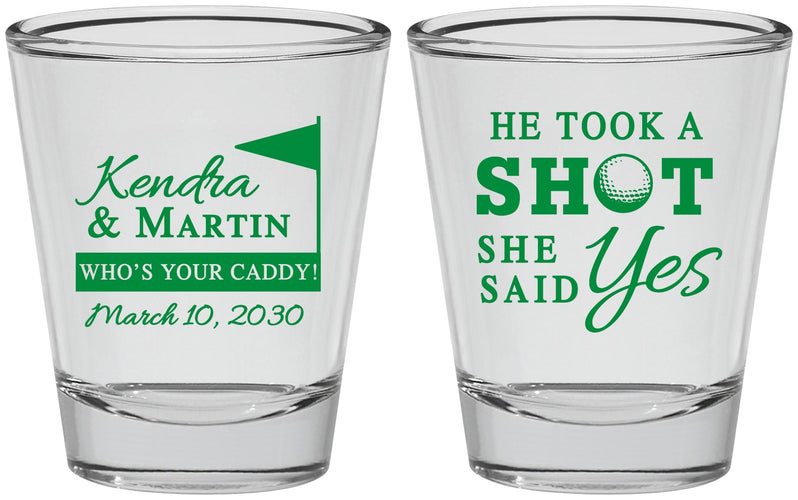 Personalized Wedding Shot Glasses - Took A Shot Golf | 320