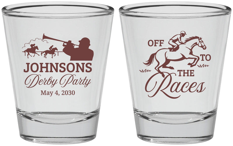 Personalized Derby Day Shot Glasses - Off To The Races | 320002