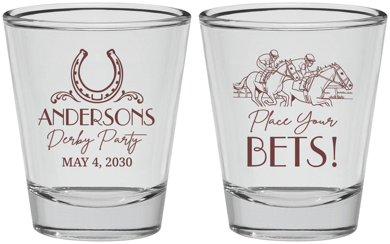 Personalized Derby Day Shot Glasses - Place Your Bets | 320003
