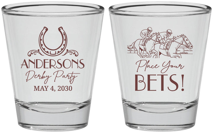 Personalized Derby Day Shot Glasses - Place Your Bets | 320003