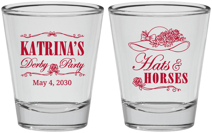 Personalized Derby Day Shot Glasses - Hats And Horses | 320005