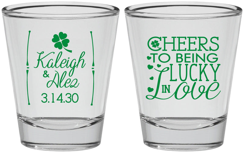 Personalized Wedding Shot Glasses - Lucky In Love | 328