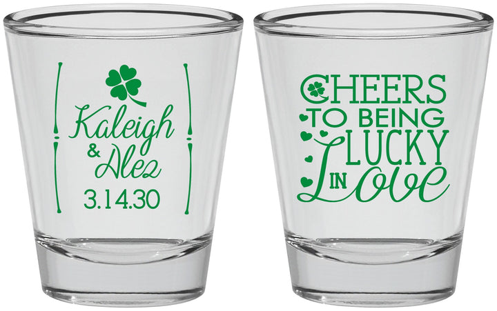 Personalized Wedding Shot Glasses - Lucky In Love | 328