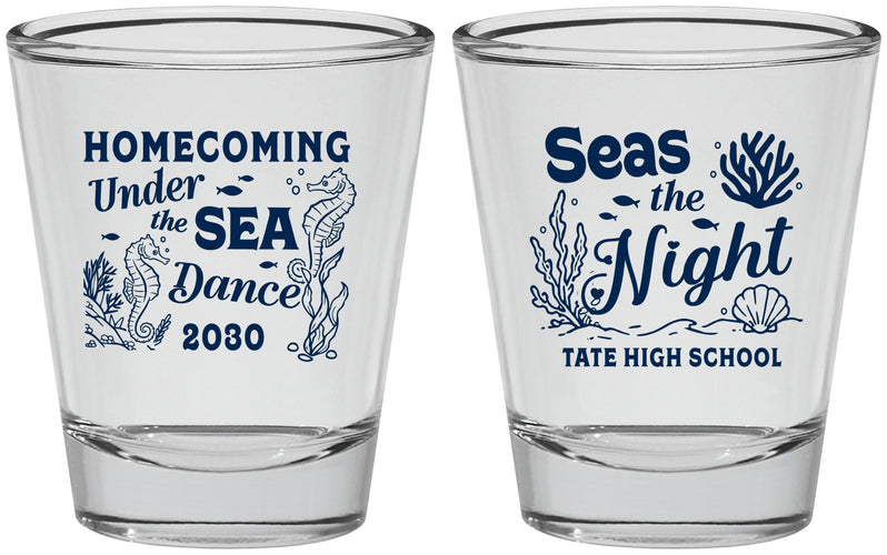 Personalized Homecoming Shot Glasses - Under The Sea Dance | 330001