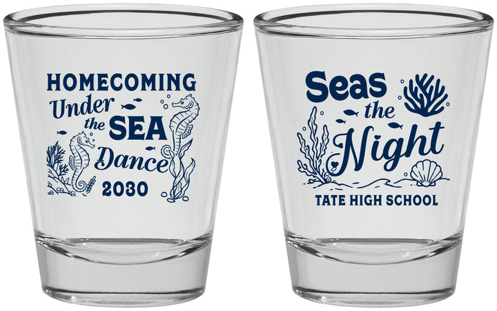 Personalized Homecoming Shot Glasses - Under The Sea Dance | 330001