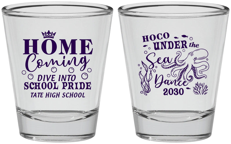 Personalized Homecoming Shot Glasses - Under The Sea Dance | 330002
