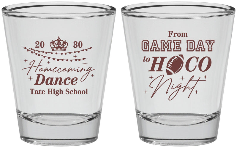 Personalized Homecoming Shot Glasses - Gameday To Hoco Night | 330005