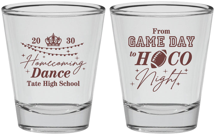Personalized Homecoming Shot Glasses - Gameday To Hoco Night | 330005