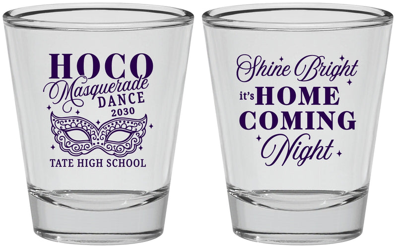Personalized Homecoming Shot Glasses - Hoco Masquerade Dance | 330009