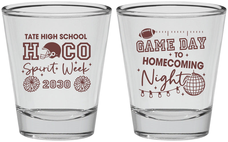 Personalized Homecoming Shot Glasses - Spirit Week | 330013