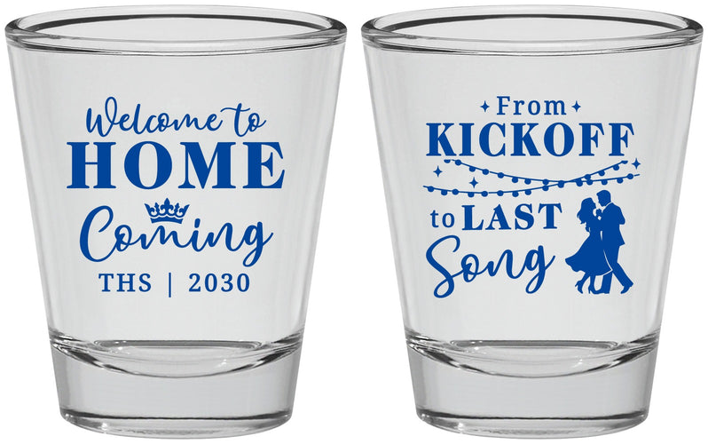 Personalized Homecoming Shot Glasses - From Kickoff To Last Song | 330018