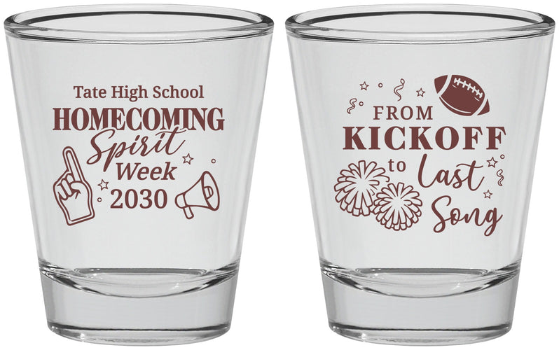 Personalized Homecoming Shot Glasses - Spirit Week | 330019