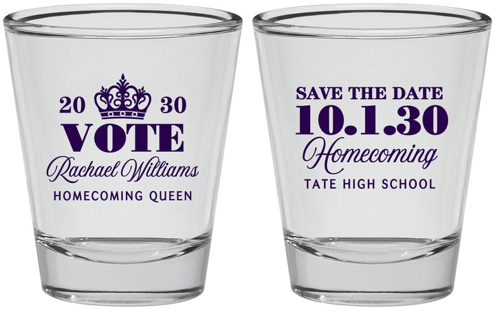 Personalized Homecoming Shot Glasses - Hoco Queen Vote | 330020
