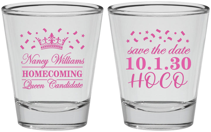 Personalized Homecoming Shot Glasses - Hoco Queen Vote | 330024