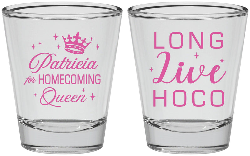 Personalized Homecoming Shot Glasses - Hoco Queen Vote | 330026