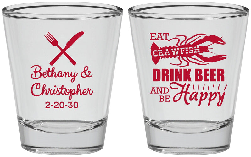 Personalized Wedding Shot Glasses - Crawfish Boil | 332